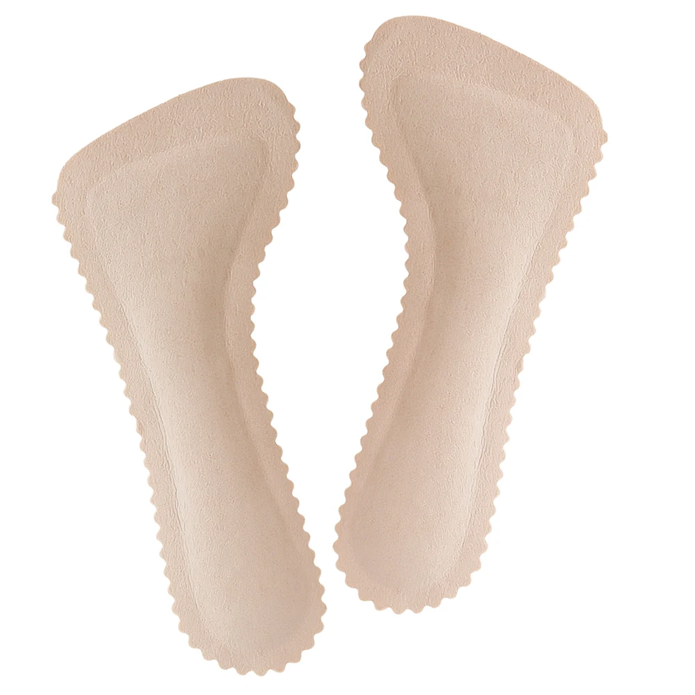 1 pair Anti-Slip Sweat-absorbent Massage Insoles Seven-point Pad Leather Half Pad Women Feet High Heel Insoles Orthotics Inserts