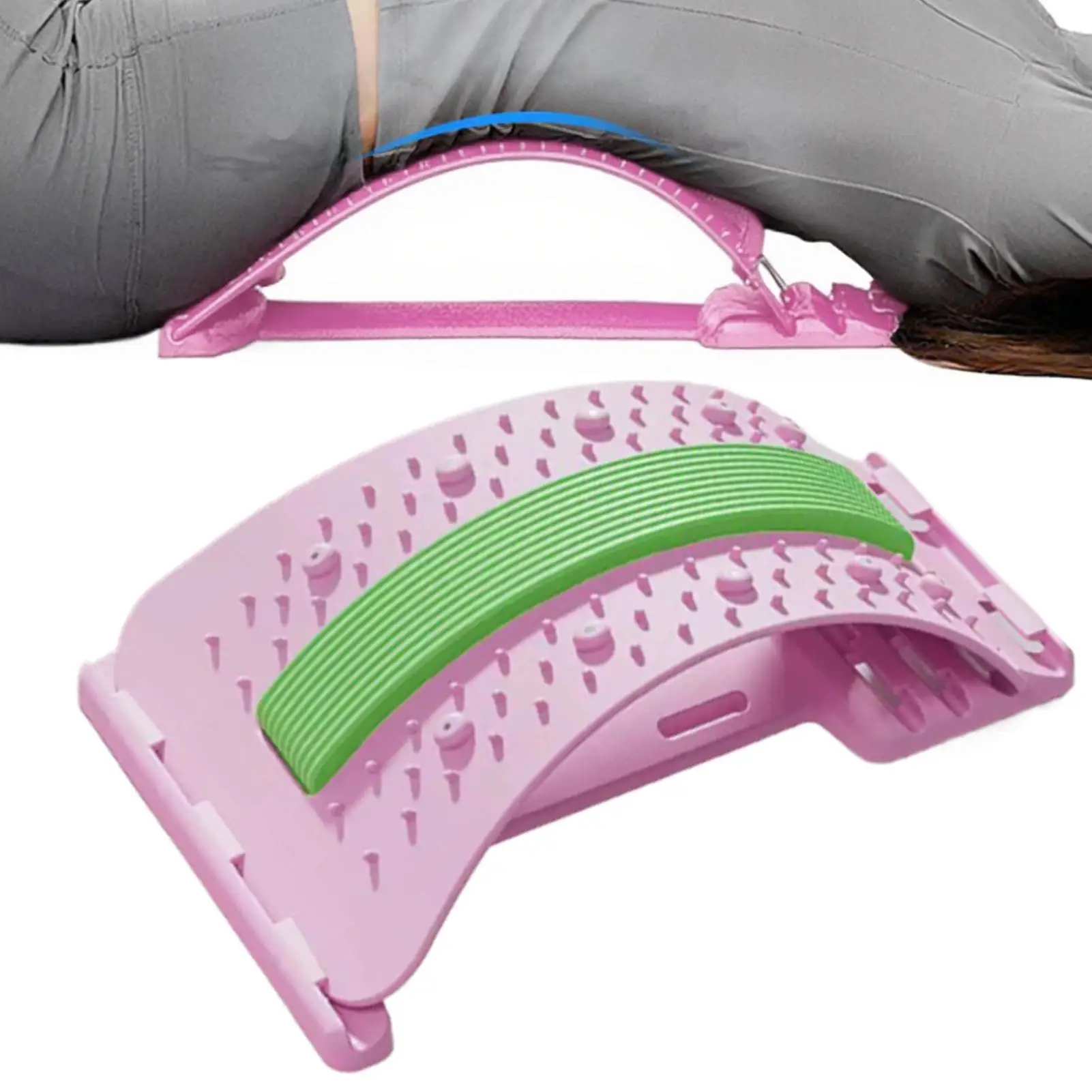 Back Stretcher 3-level Adjustable Lower Back Massager Adjustable Non-slip Lumbar Massager for Body Recovery Muscle Release Yoga