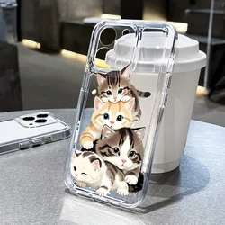 Cute Cartoon Kitten TPU Transparent Shockproof Phone Case - Redmi Note 11 Pro 4G (BA - T0986)