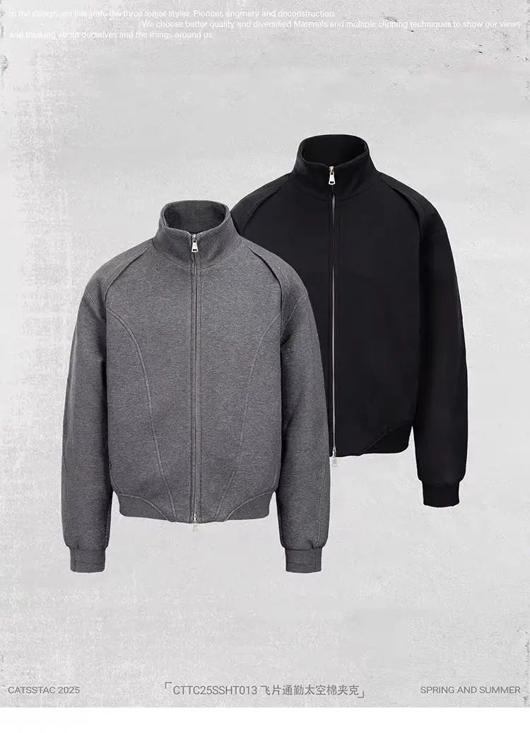 C  25ss Commuter space cotton jacket curved separation line design casual minimalist cleanfit