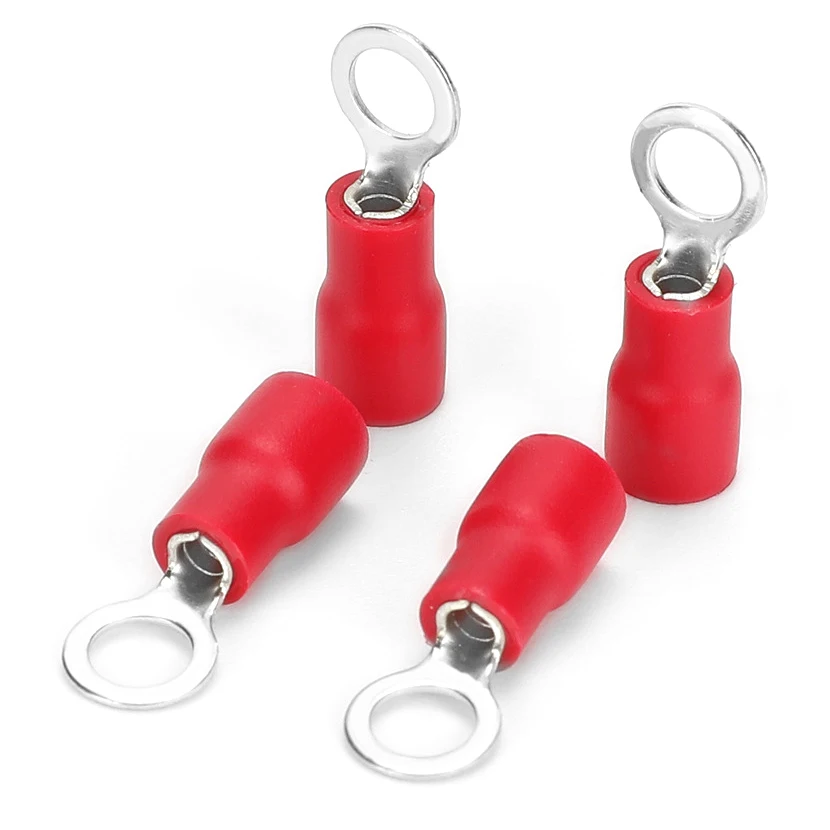 Wire Connectors 50pcs RV1.25-3 4 5 6 8 10 12 Ring Insulated Electrical Crimp Terminal Cable AWG