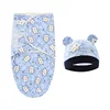 Newborn Baby Wrap Anti-Startle 2Pcs/Set Baby Swaddle Sleeping Cocoon Design 100%Cotton Baby Adjustable Blanket 0-6 Months 1