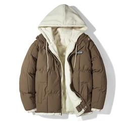 Winter Warm Parkas Men Jacket Windproof Thick Coats Streetwear Fashion Loose Casual Jackets for Men Windbreaker Hooded Parkas