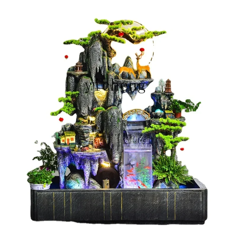 

Xl Artificial Mountain and Fountain Fish Tank Fish Pond Balcony Garden Decoration Large Floor Ornaments