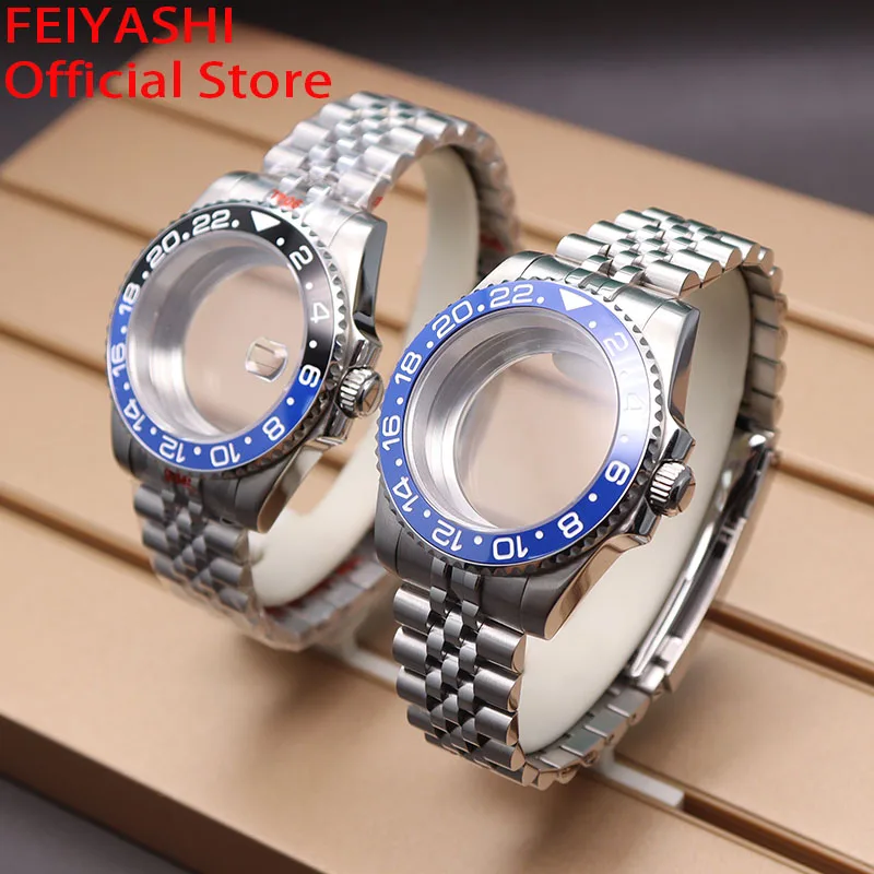 FEIYASHI 40mm Case Men's Watches Bracelet Watchband Parts For seiko nh34 nh35 nh36/38 miyota 8215 eta 2824 Movement 28.5mm Dial