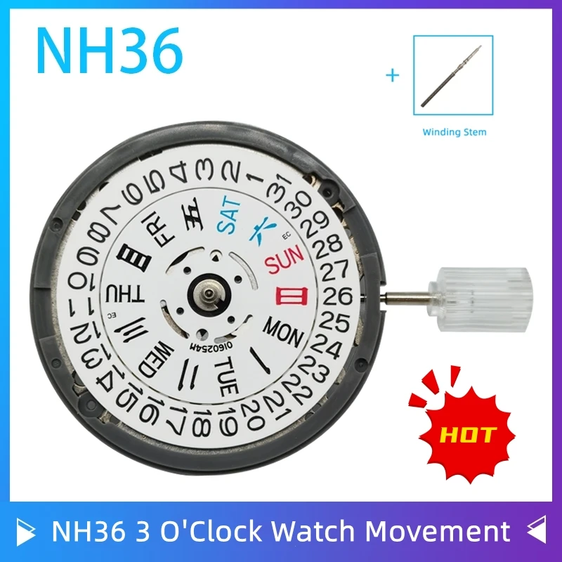 Automatic Watch Movement Men's Parts Mechanical Watch Movement NH35 / NH36 Movement Watch Replace Accessory