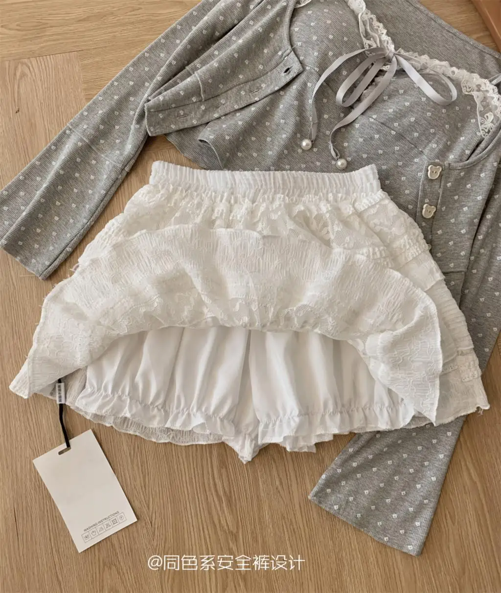 Autumn New Sweet 3-piece Skirt Set Women Spaghetti Strap Top Cardigan Mini Cake Skirt Y2K Kawaii Korean Fashion Suit Clothing