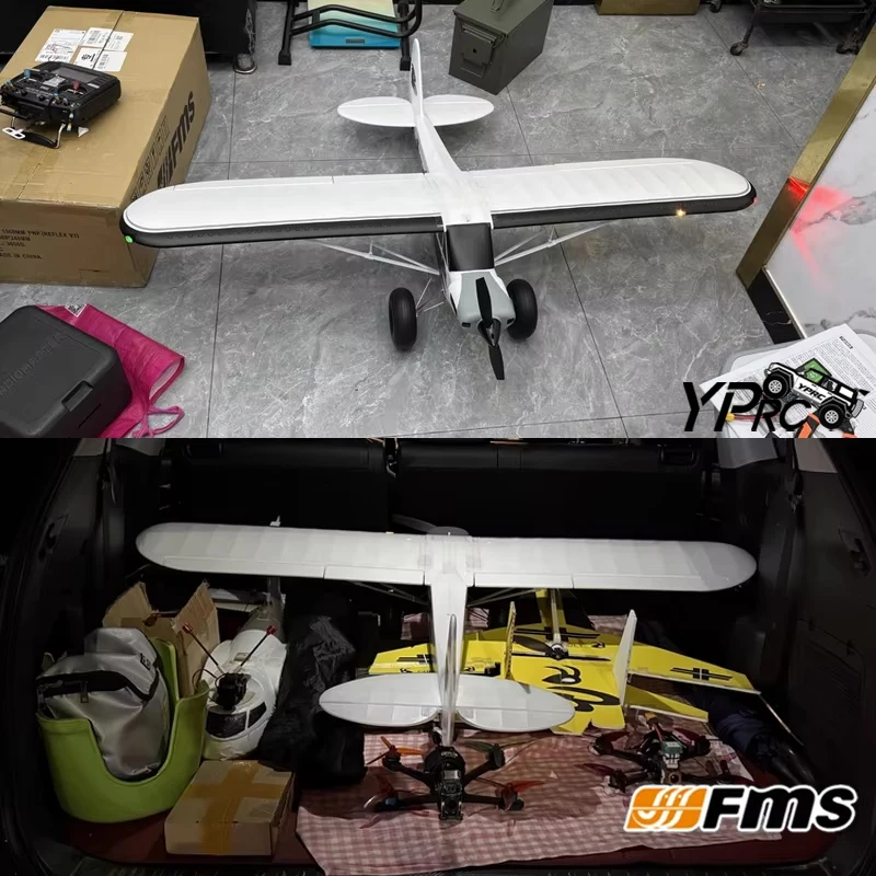 FMS 1300mm PA18 RC 비행기 대형 타이어 고정익 1.3M PA-18 RC 비행기 원격 조종 훈련용 항공기 장난감 선물 재고 있음