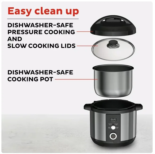 6QT Easy 3-in-1 Slow Cooker, Pressure Cooker, and Sauté Pot 5