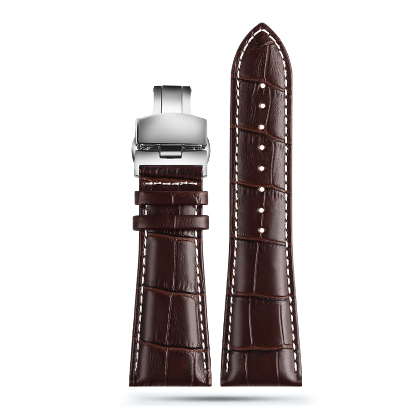 Large Width Genuine Leather Watch Strap