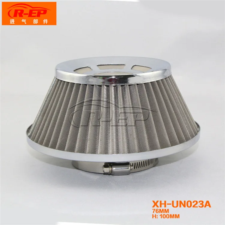 Automotive Air Filter 76MM Stainless Steel Net Mushroom Head High Flow Air