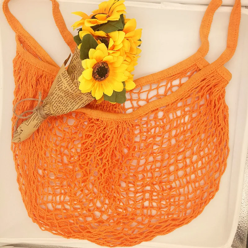 Eco-Friendly Reusable Cotton Mesh Shopping Tote Bag