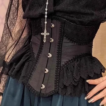 Female Floral Lace Short Underbust Corset Sexy Wedding Evening Dress Corsets Luxury Court Princess Cosplay Top Bandage Girdle