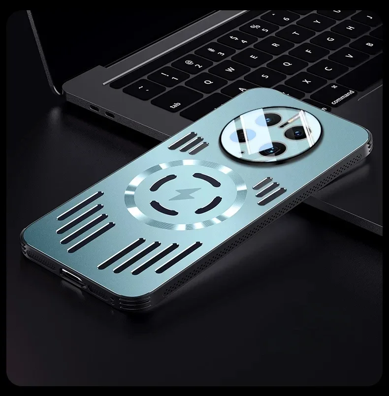 Magic 7Pro Magsafe Charging Metal Heat Dissipation Case - Smart Aluminum Alloy Hard Shockproof Bumper