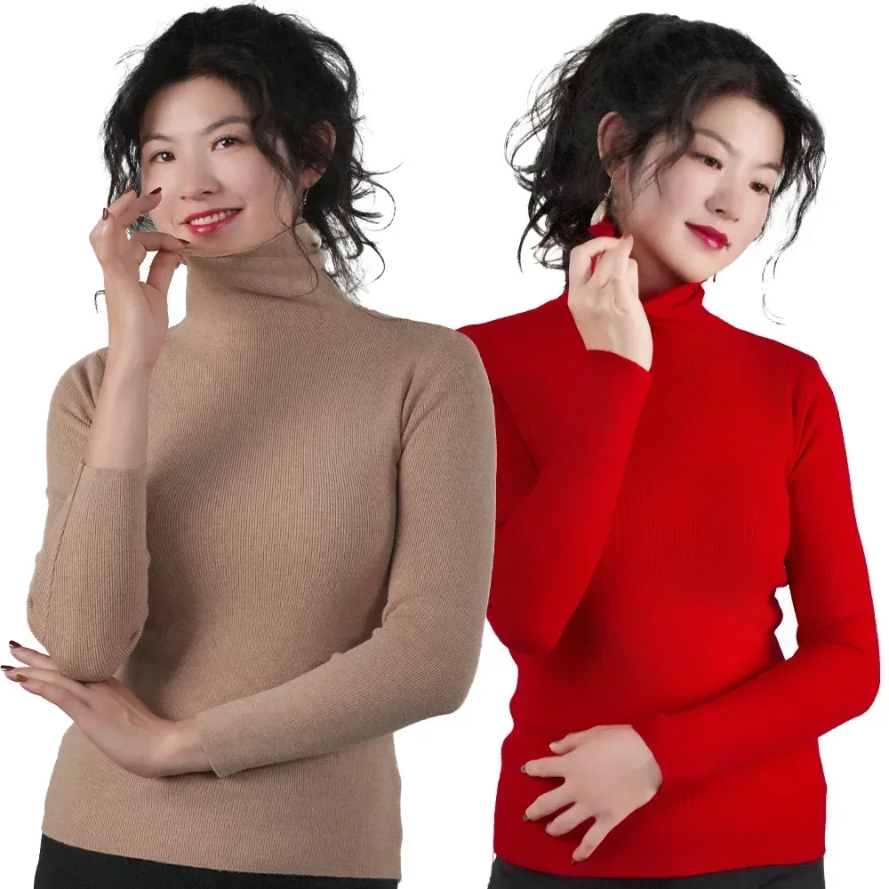 Turtleneck Sweater Women Pullover Knitwear Slim Jumpers Long Sleeve Autumn Winter Warm Tops Woman Sweaters Clothing Jersey 4
