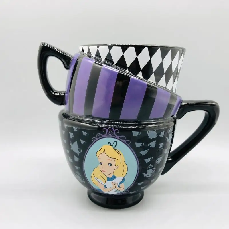 

Disney Alice Adventures Wonderland Water Cup Stacked Cup Cartoon Personalized Three Layer Ceramic Cup Coffee Cup Mug Wholesale