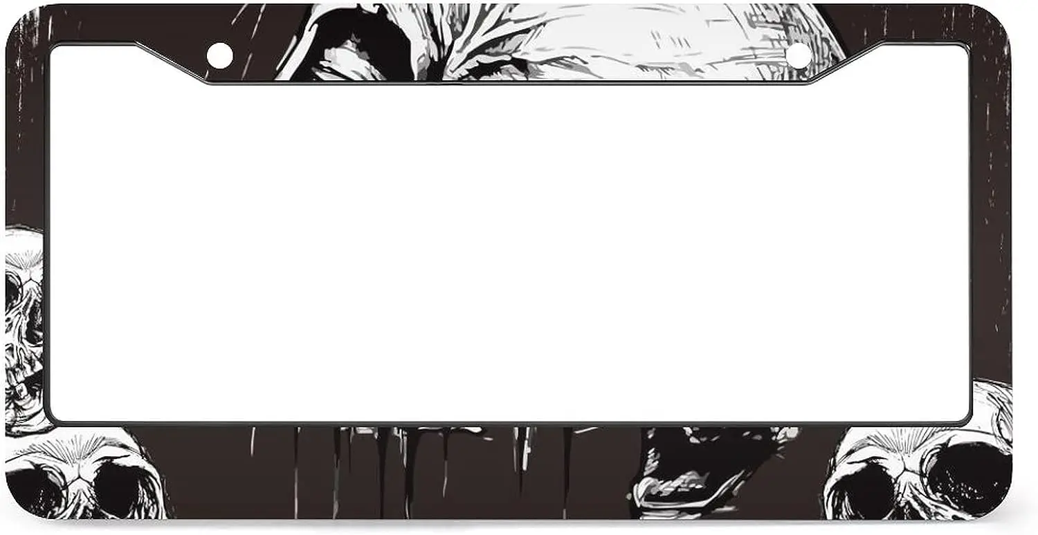 

Автомобильные лицензии, чехлы, держатели, крутая рамка для номерного знака с черепом в стиле ретро, автомобильные аксессуары с 2 отверстиями, стандарт США, 12x6 дюймов