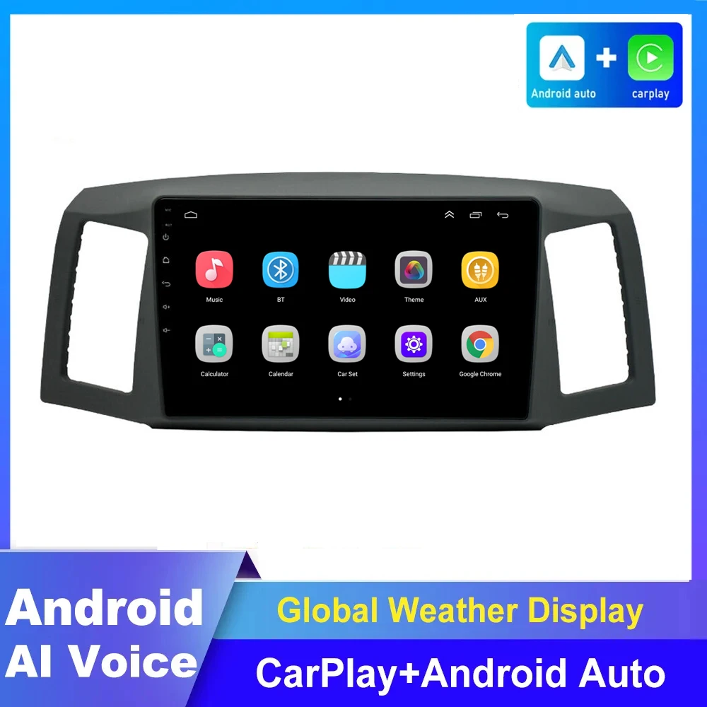 

Android 13 для JEEP Grand Cherokee 2004-2006 2007 автомобильное радио 4G + WIFI видеоплеер Carplay Автомобильная GPS-навигация без DVD DSP BT