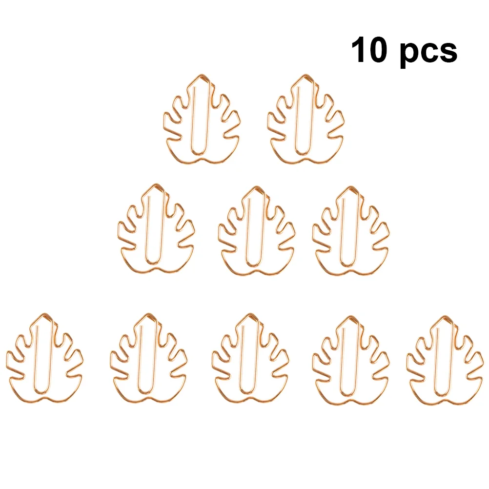 

10 шт. креативные Зажимы для бумаги Мультяшные Черепаховые листья зажимы для бумаги Закладка портативная бумага (розовое золото)