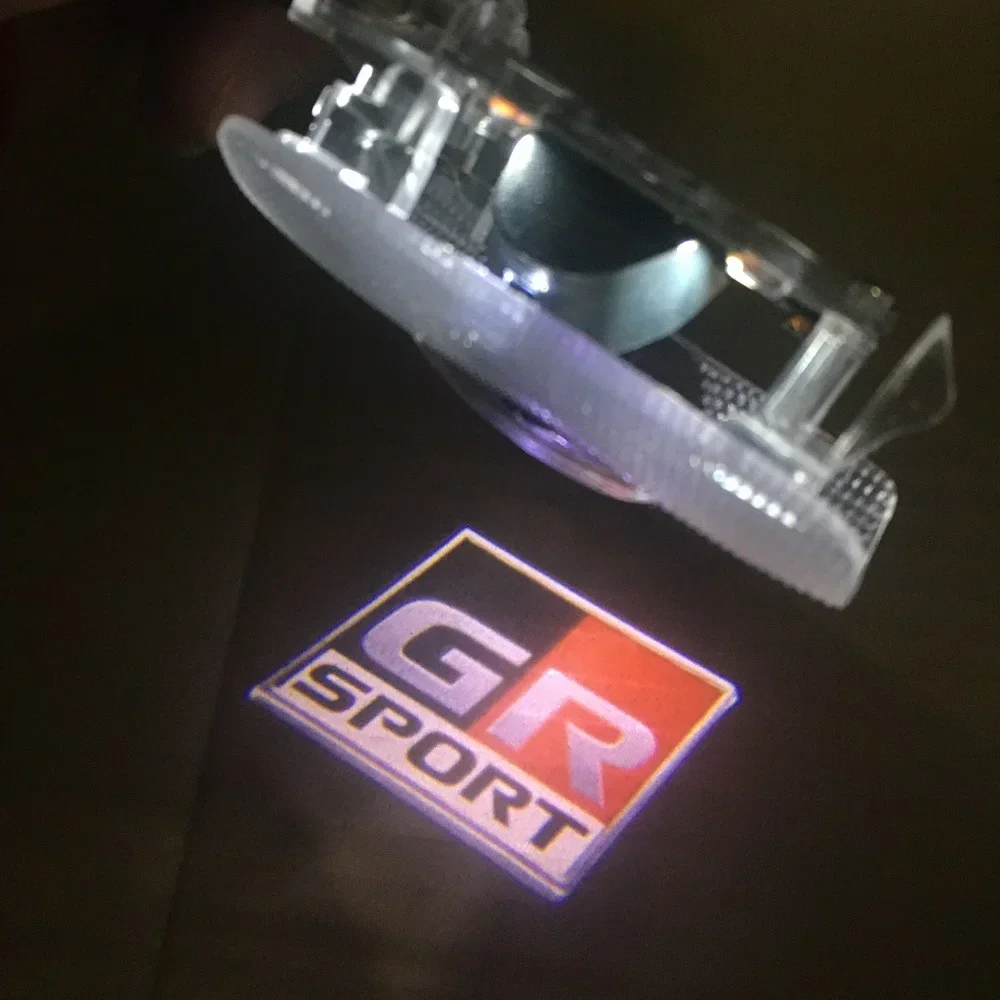 

GR SPORT Logo Door Light Auto Badge Courtesy Welcome Light For Toyota Avalon Prado Mark X Reiz CHR RAV4 GR Toyota Car Door Light