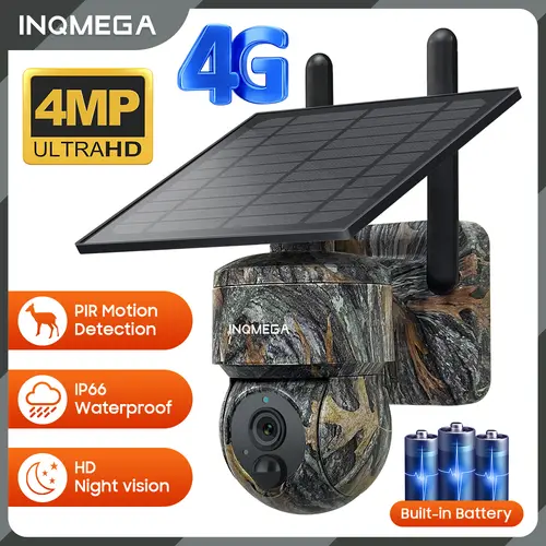 INQMEGA 12MP 60X Optical Zoom 4G/ WiFi Solar Camera Outdoor Camouflage PTZ Cameras Surveillance CCTV Solar Hunting Camera Ubox - Image 15