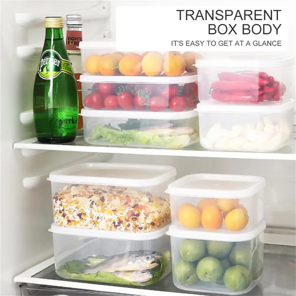 1/2/4PCS Fresh-keeping Boxes Set Refrigerator Sealed Container Food Storage Side Dish Box Microwave Heating Meat Special 6