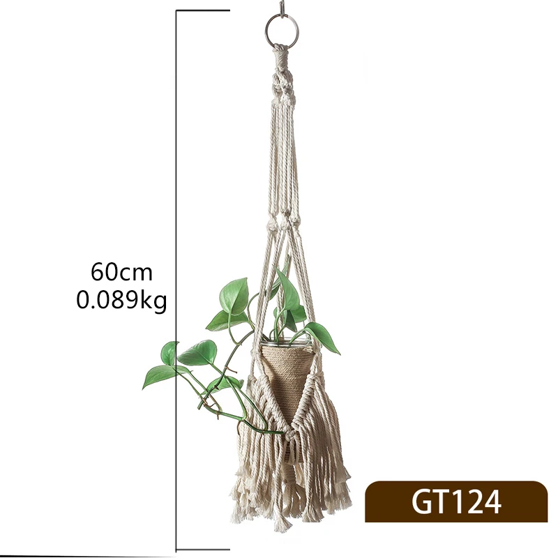 Hot Sales Hanging Basket 100% Handmade Macrame Plant Hanger Flower /Pot Hanger For Wall Decoration Vountyard Garden