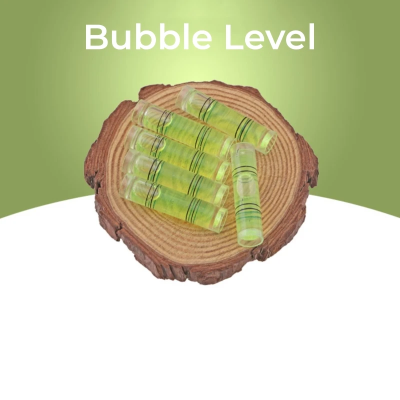 

5PCS Cylindrical Round Mini Bubble Spirit Level 9.5x40MM Bullseye Bubble Level Horizontal Precision Measuring Tool