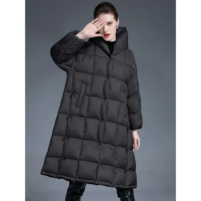 thumbnail image 1 of Chaqueta de plumón de pato blanca nueva de invierno 2024 para mujer, ropa de mujer gruesa y suelta de alta gama, 1 of 4