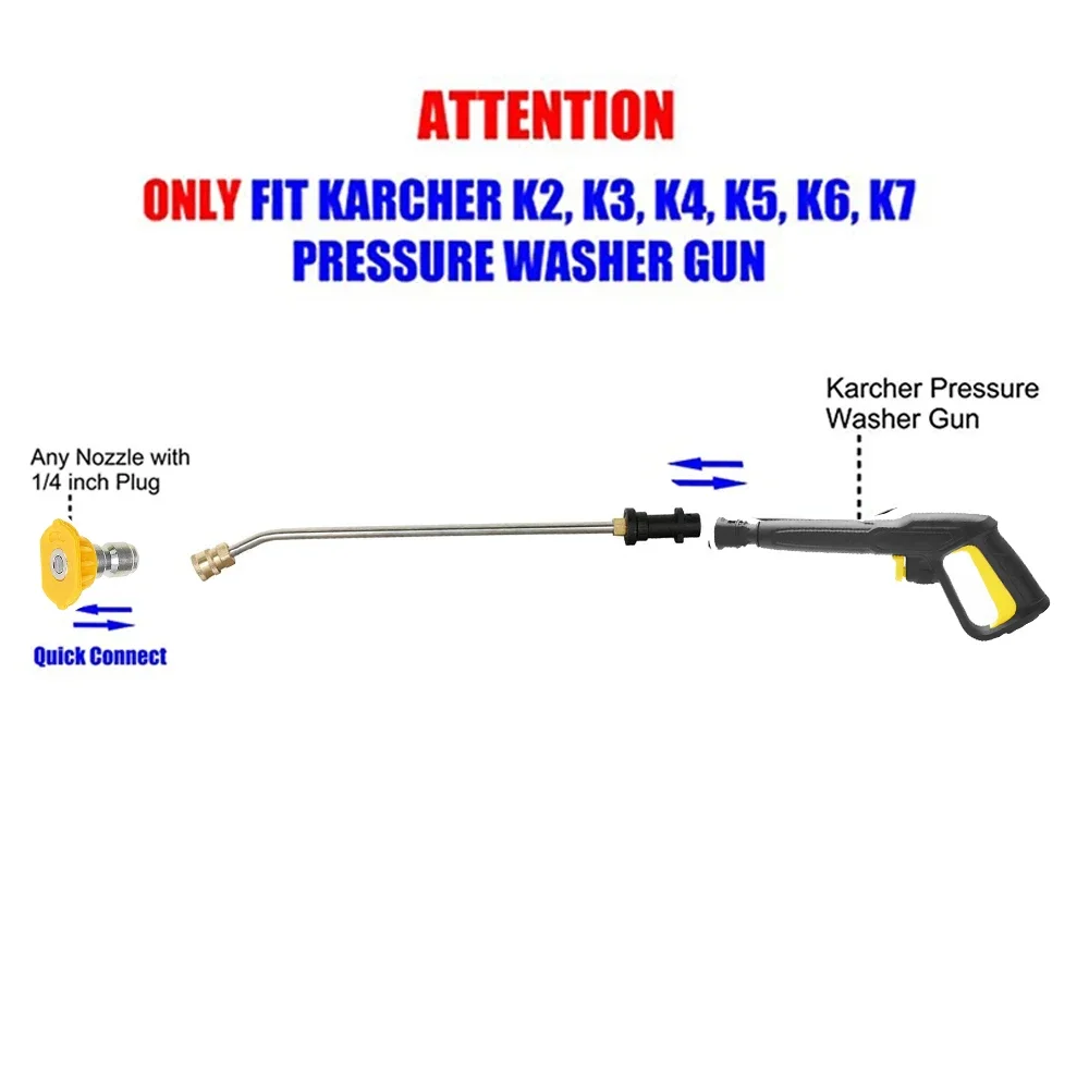 1/4 Inch Rod High Pressure Water Gun Extension for Karcher K2 K3 K4 K5 K6 K7 with Nozzle high pressure water gun
