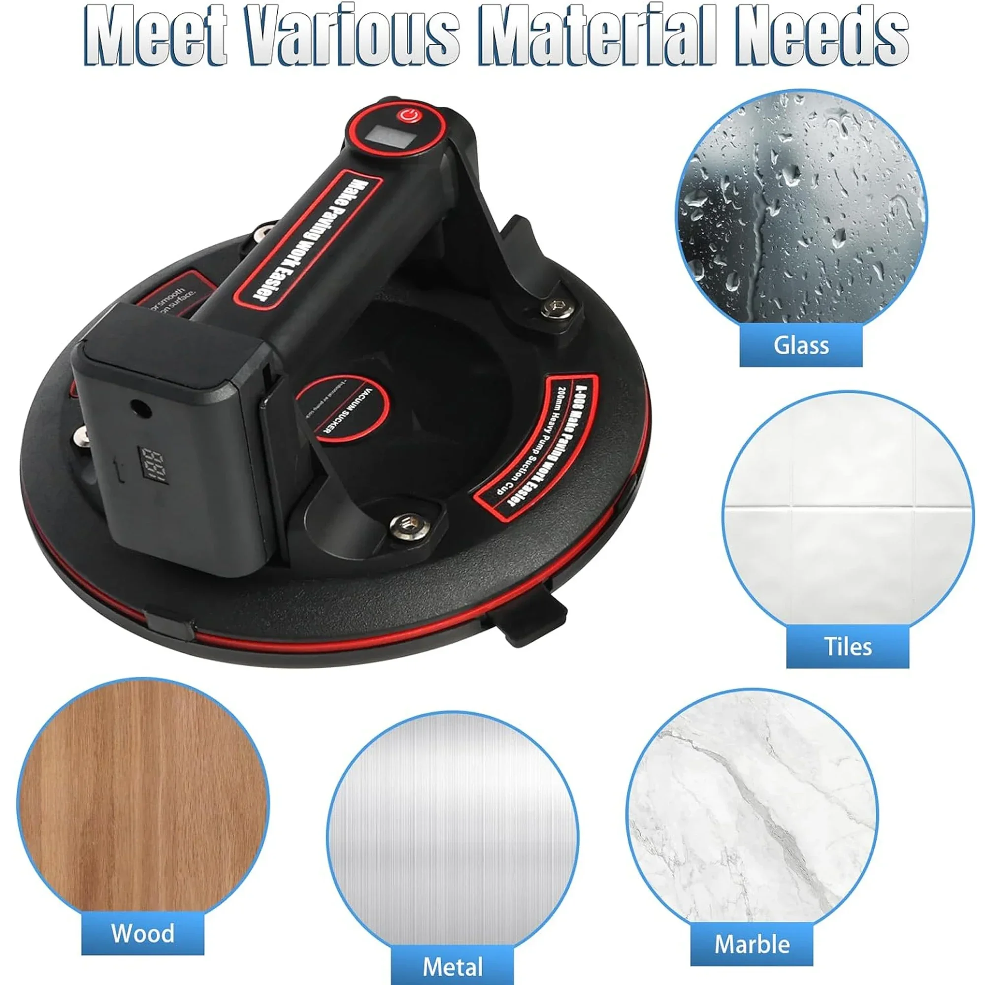 Motorized glass suction cups, 8-inch vacuum removable battery suction cups, convenient and practical, handling