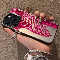 Vibrant Pink and Green Skull Design Phone Case - Galaxy A04 (1)