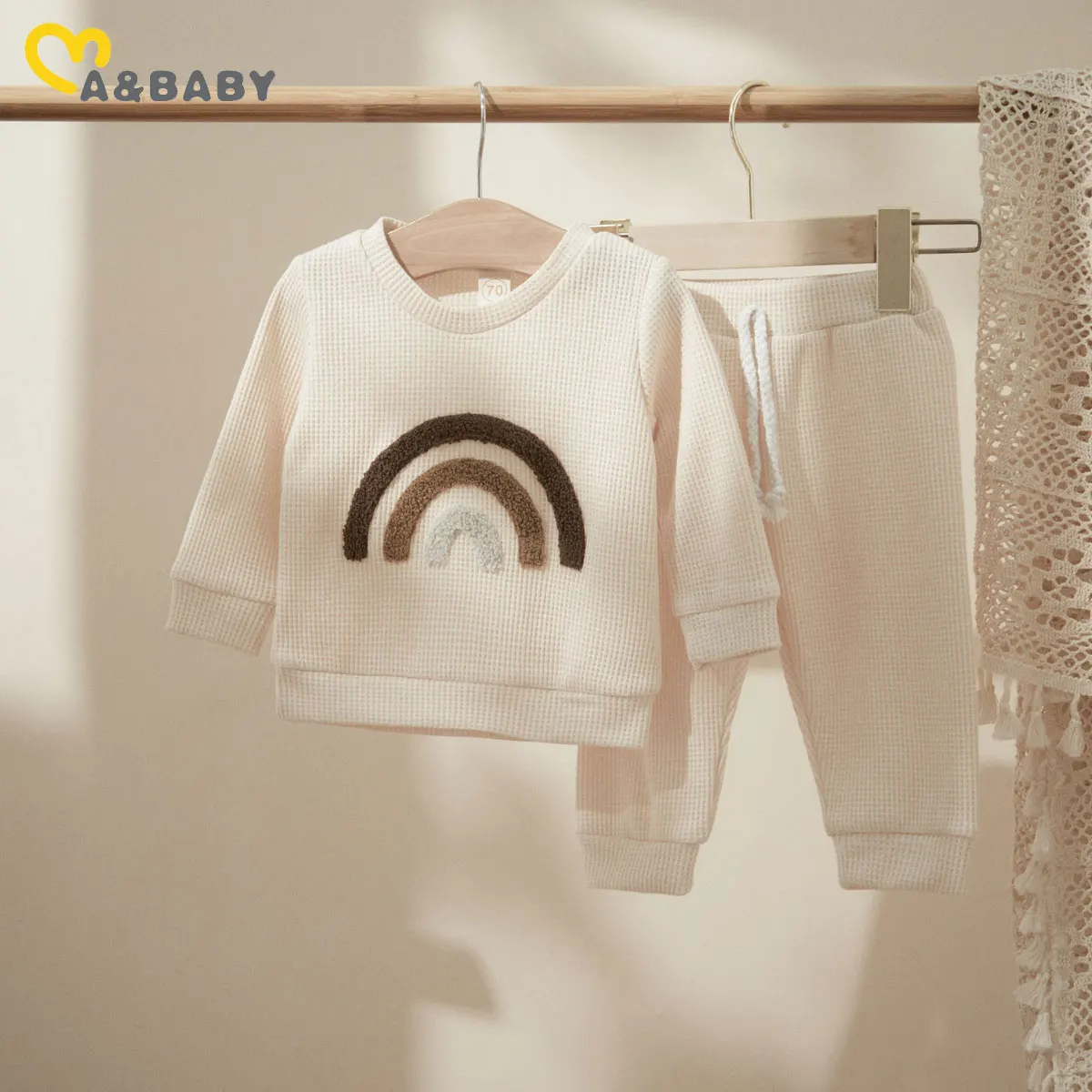 Ma&Baby 0-24M Baby Boy Girl Clothes Set Newborn Infant Autumn Spring Outfits Rainbow Tops Pants Casual Clothing kids clothes set two piece set baby girl clothing set