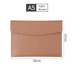Elegant PU Leather Document Organizer and Holder (A5 Light Brown)