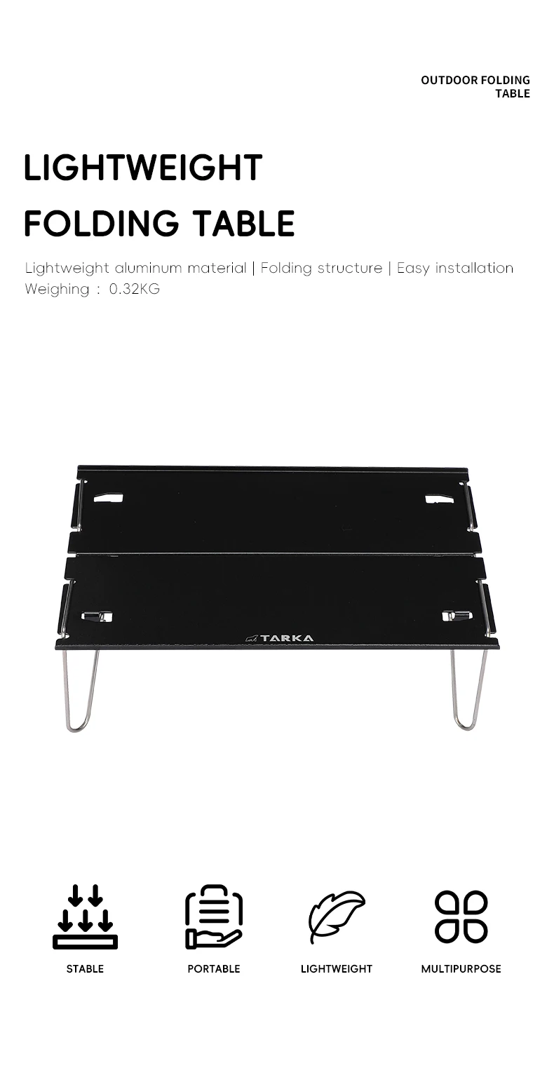 Description Picture 4 of itemTARKA Mini Camping Table Tourist Portable Folding Table Aluminium Alloy Picnic Small Table Outdoor Fishing Beach Hiking Supplies