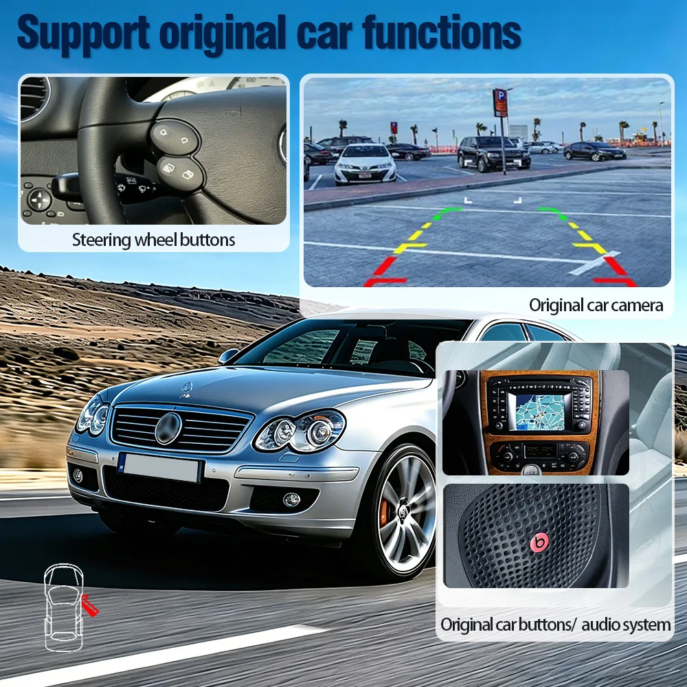 AUTOTOP Pantalla de radio para coche con sistema Linux de 7 pulgadas para Mercedes Benz CLK W209 C209 W168 W203 W463 Vito 1998-2006, CarPlay inalámbrico, Android Auto, radio para coche, pantalla táctil, monitor multimedia, navegación GPS, unidad principal estéreo, WiFi 7
