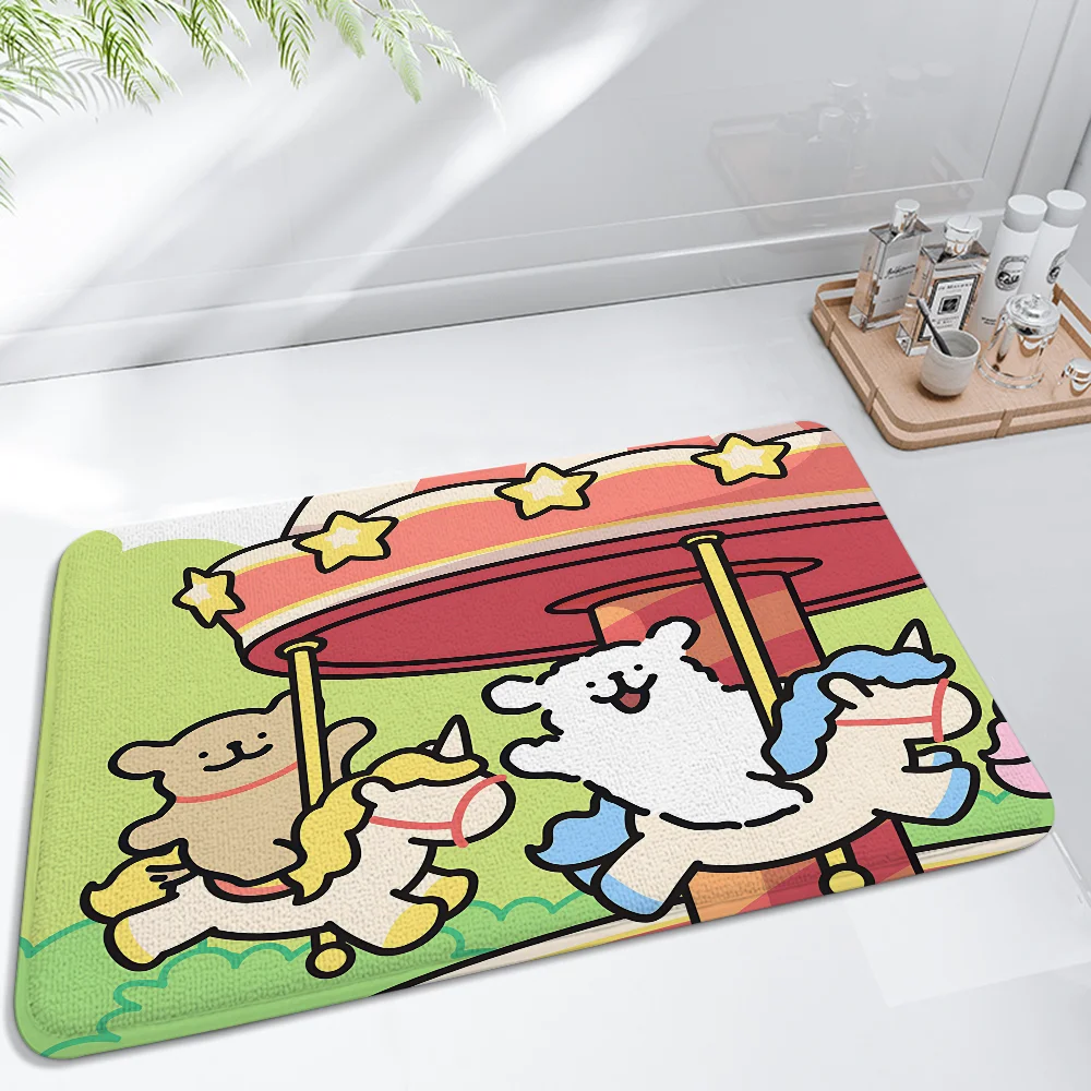 Feelyou Kinderteppich Mit Kuh-Motiv – 91x152 Cm, Rutschfeste Bodenmatte Fürs Kinderzimmer (blau-weiß)