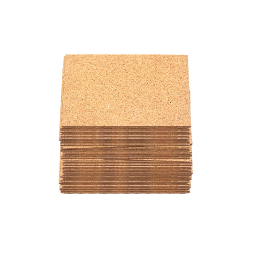 100/50Pcs Self Adhesive Cork Squares and Round DIY Adhesive Cork Board for  Coasters and DIY Crafts Self-Adhesive Cork Coasters