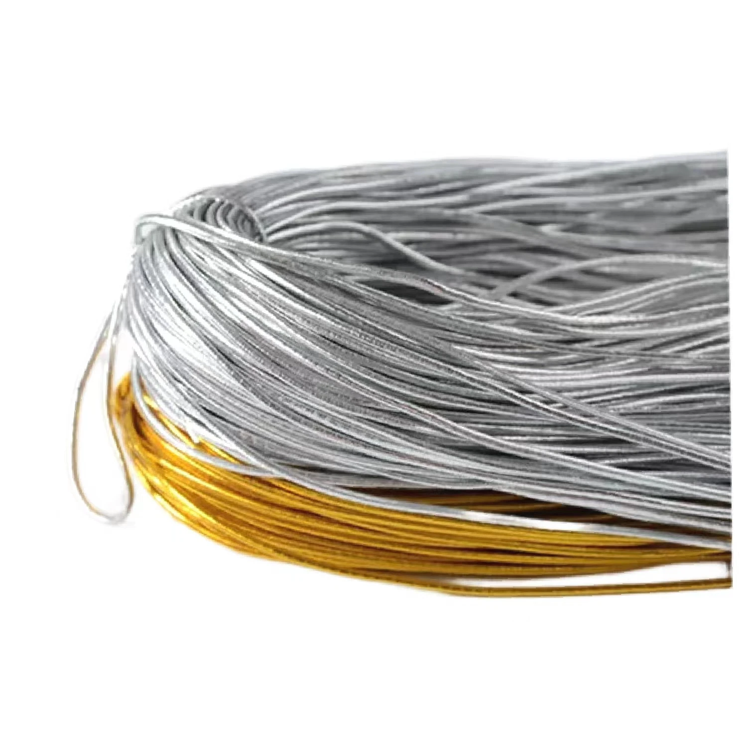Gift Box Wrapping Decoration Metallic Gold Elastic Stretch Cord Loop Pre-tie Bow, 20yards