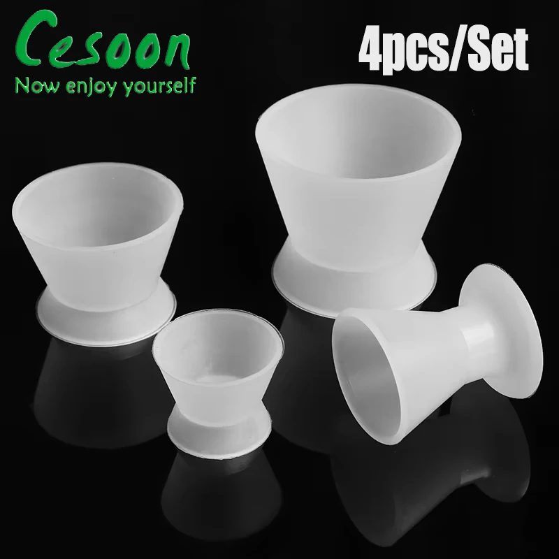 Silicone Dental Mixing Cups - Flexible & Autoclavable Teeth Whitening Tools (Set of 4)