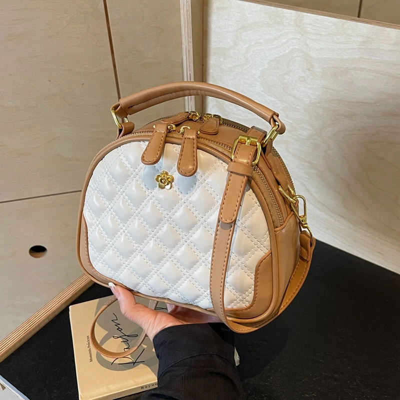 

Diamond Lattice Thread Pu Shoulder Bags Solid Zipper Dual Main Pockets Crossbody Bag 2024 Hot Sale Women's Bag Bolsos De Señora