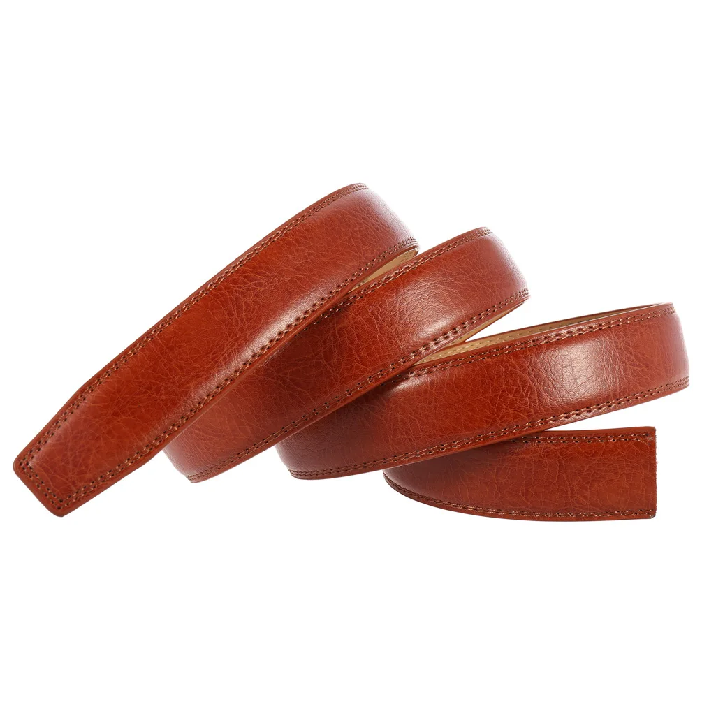 Luxury 3.1cm Width High Quality Cowhide Leather Belt For Men Fashion Black Red Brown Men's Automatic Belt Without Buckle