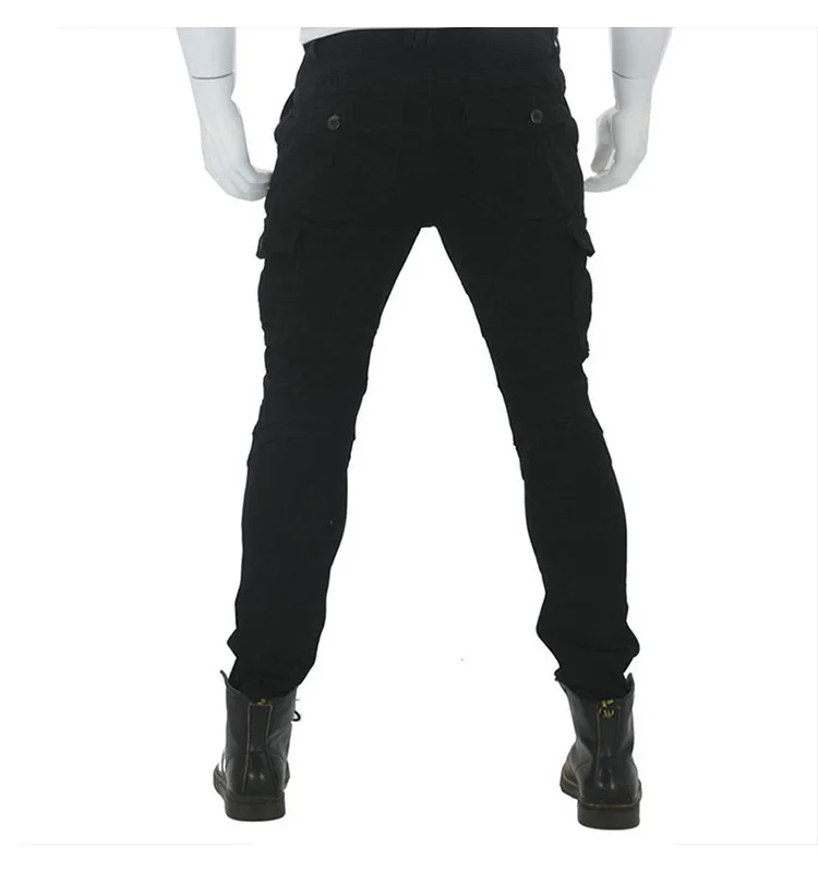 Men's Denim Cargo Skinny Jeans Back View