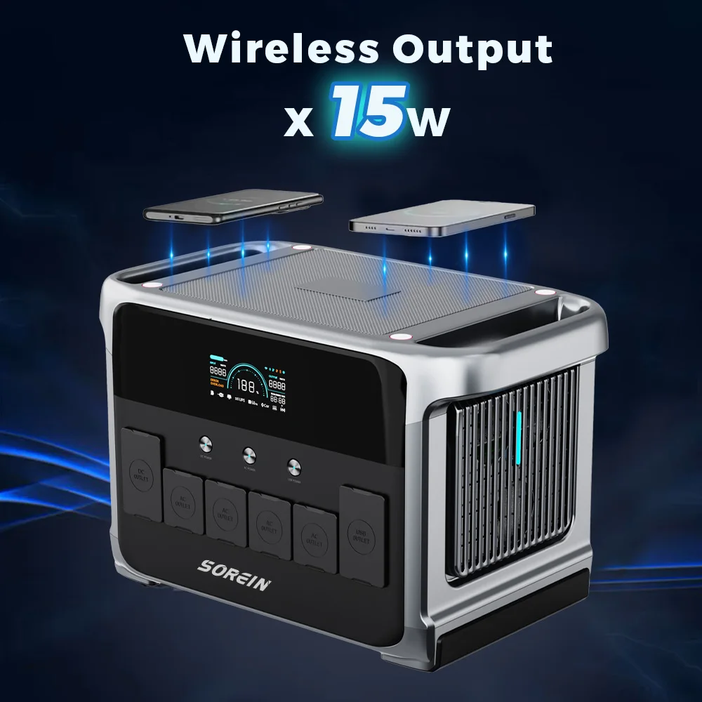 Sorein 2400w 휴대용 태양 광 발전기 태양 광 충전 스테이션 비상 발전기 발전소 2000w 230v