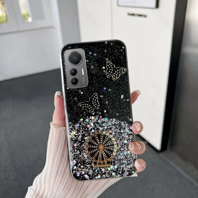 Coque de téléphone scintillante papillon Quicksand, étui Ultra pour Xiaomi Mi 12T 11T 13T 10 11 Mi13 Pro 13 12 Lite 9 9T 10T_voghion.com