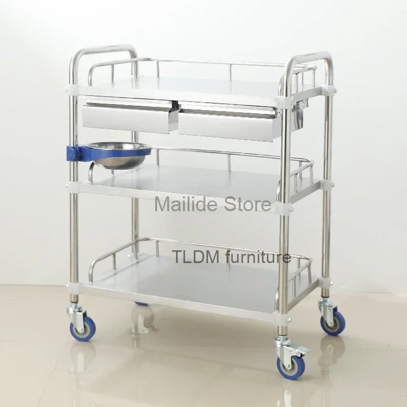 Modern Stainless Steel Salon Trolleys Beauty Salon Medical Tool Trolley Creative Salon Furniture Hospital Mobile Storage Trolley all in one workstation height adjustable mobile medical computer trolley tablet vesa hospital for dental clinic