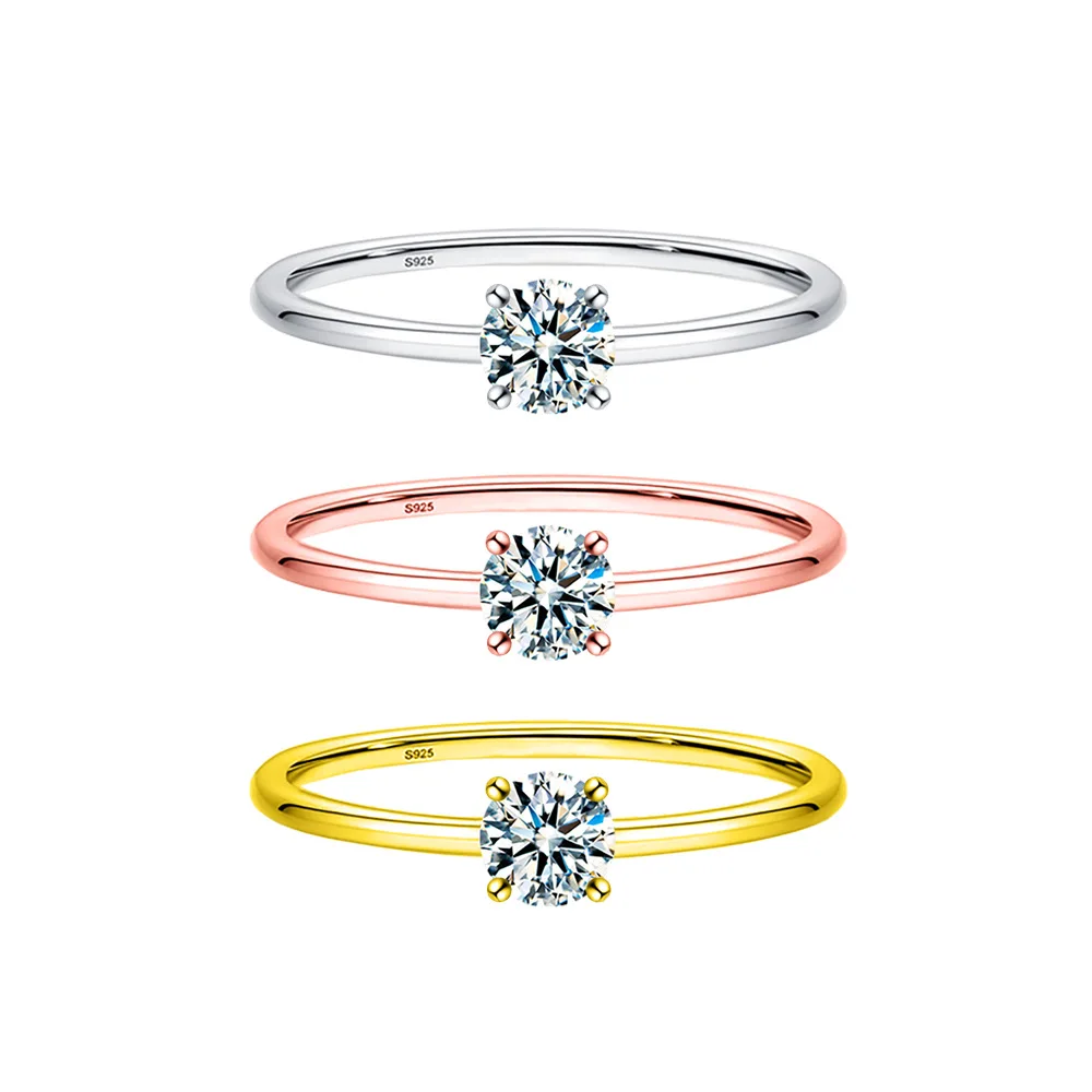 0.25ct  3.75mm Classic Round Cut 4 Carat Moissanite Stud Earrings For Women D Color VVS Solid 925 Sterling Silver Earrings