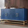 Accent Sideboard Cabinet  Retro Credenza Console Storage Cabinet Dining Buffet Table with 4 Doors & Adjustable 1
