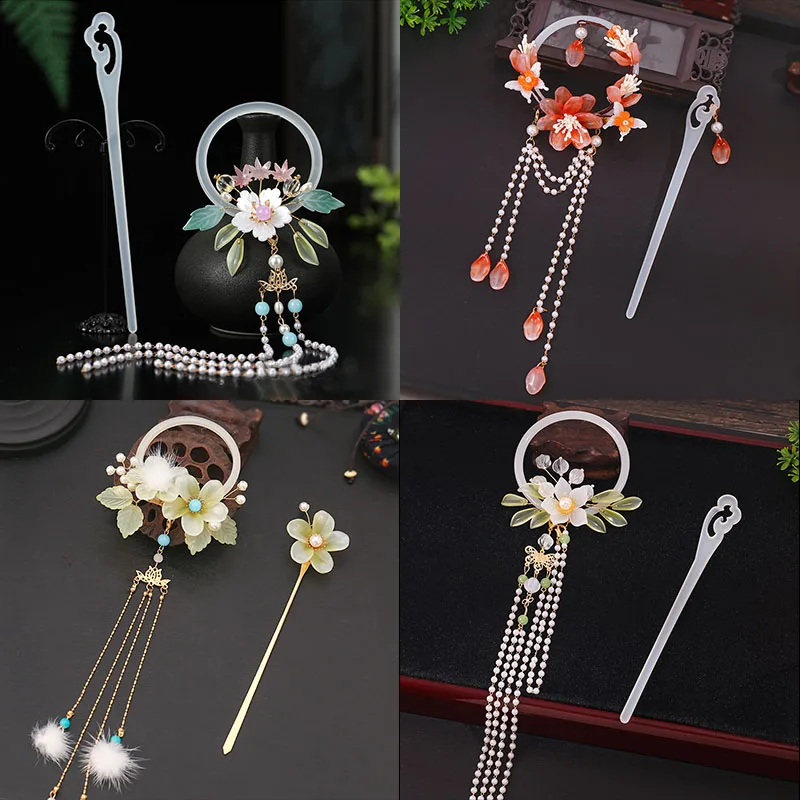 Hanfu Headdress Clothing Orchid Flower Hair Ring Cheongsam Accessories