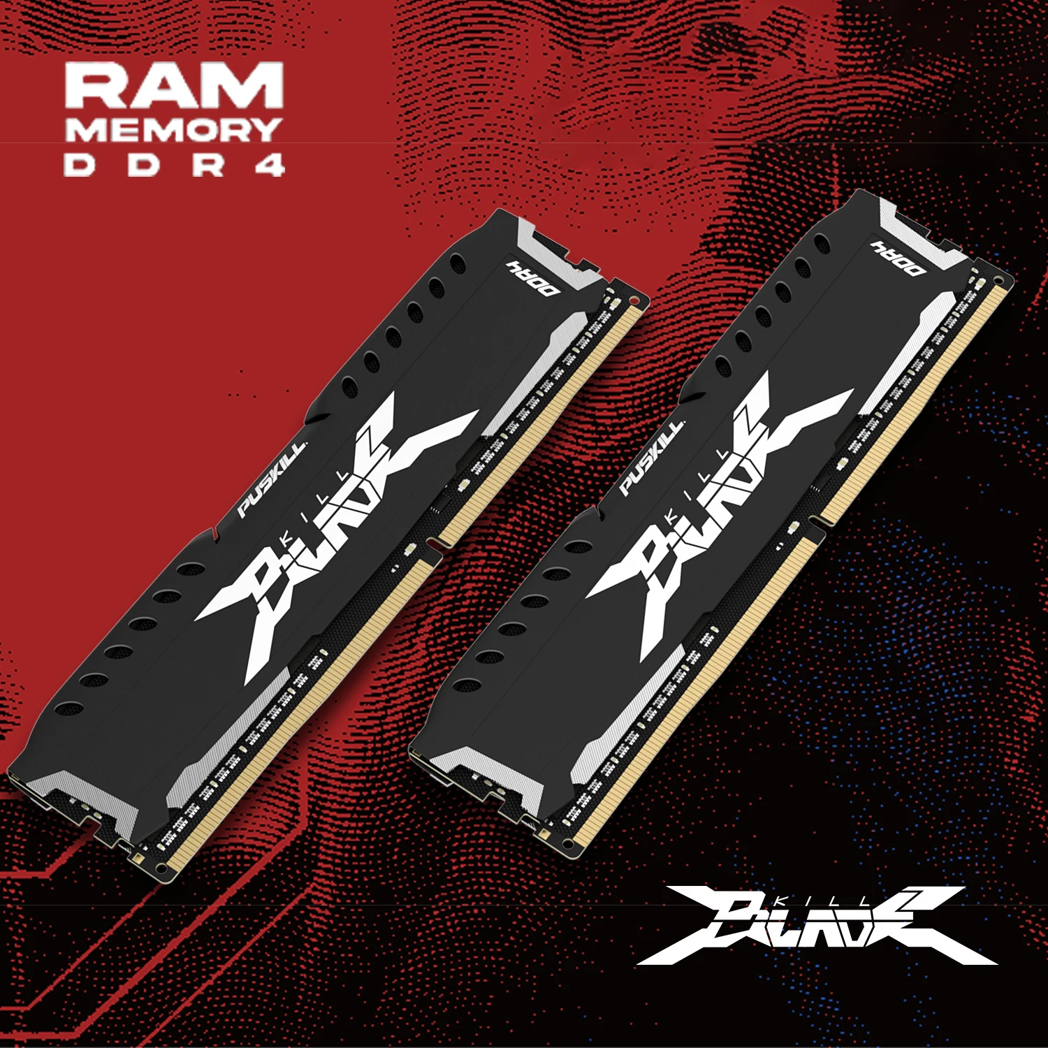 PUSKILL 16GB 2666MHz DDR4 メモリ PUSKILL Killblade Memoria Desktop 16gb 8gb Ddr4 1.2V 3200mhz